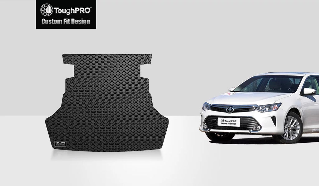 ToughPRO - Trunk Mat Compatible with  Camry - All Weather Heavy Duty (Made in ) - Black Rubber - 2015