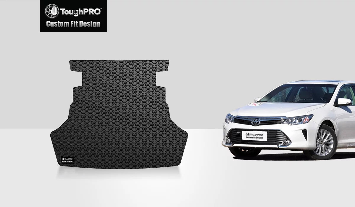 ToughPRO - Trunk Mat Compatible with  Camry - All Weather Heavy Duty (Made in ) - Black Rubber - 2015
