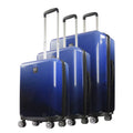 3 Piece Set Impulse Rolling Luggage, Ombre Hardshell Suitcase with Spinner Wheels, 22, 26 and 31 Inch, Blue