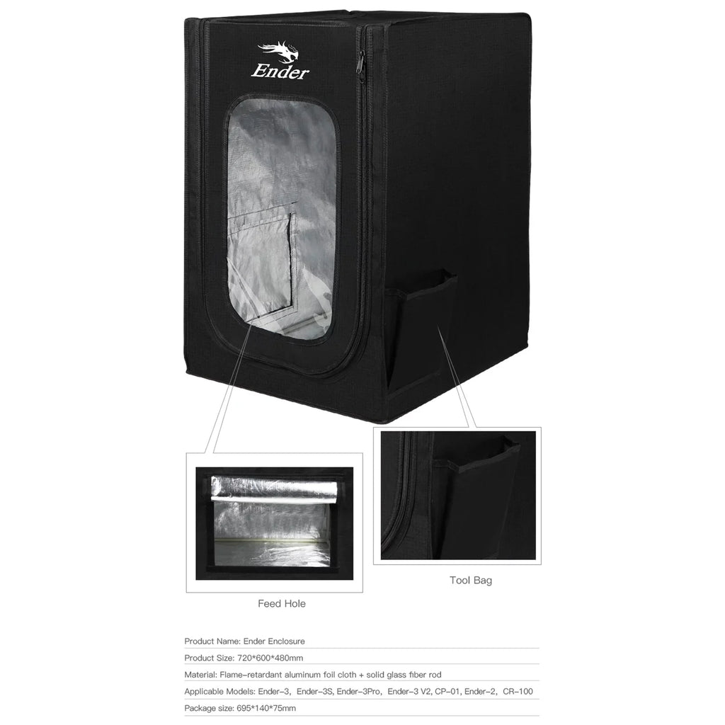 3D Printer Enclosure Fireproof Waterproof Printer Covers for Constant Temperature Heating Box Detachable Heating Tent for Ender-3/Ender-3S Ender-3pro/Ender-3 V2/ -01/ Ender-2/-100 Size
