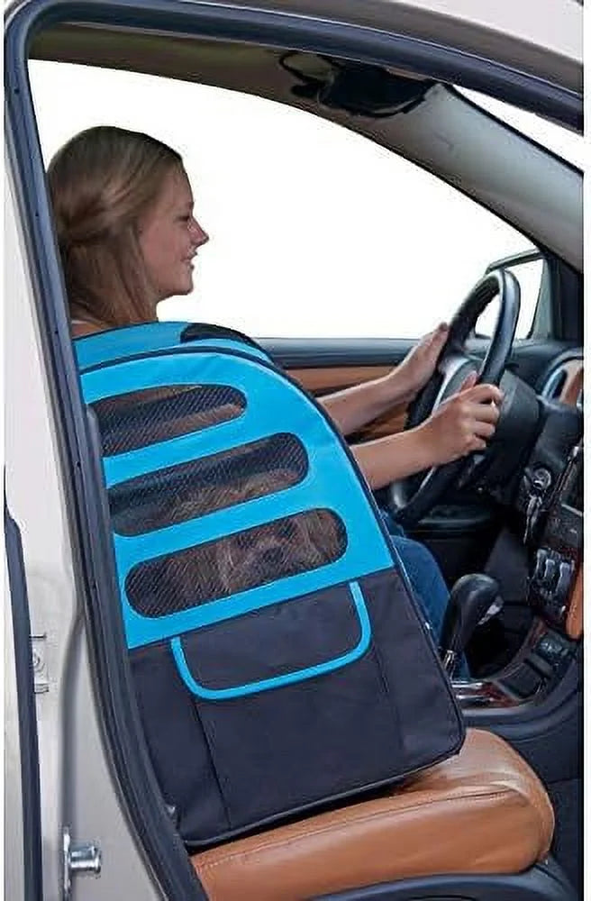 Travel Carrier, Car Seat For Cats/Dogs, Mesh Ventilation, Included Tether, Telescoping Handle, Storage Pouch, Ocean Blue, Extra Large Plus Traveler (PG1280OB)