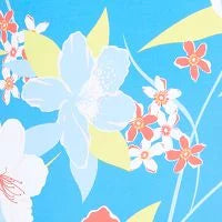 Women's Blue Floral Removable Cups Deep V Neck Tie She Just Shines One Piece Swimsuit M