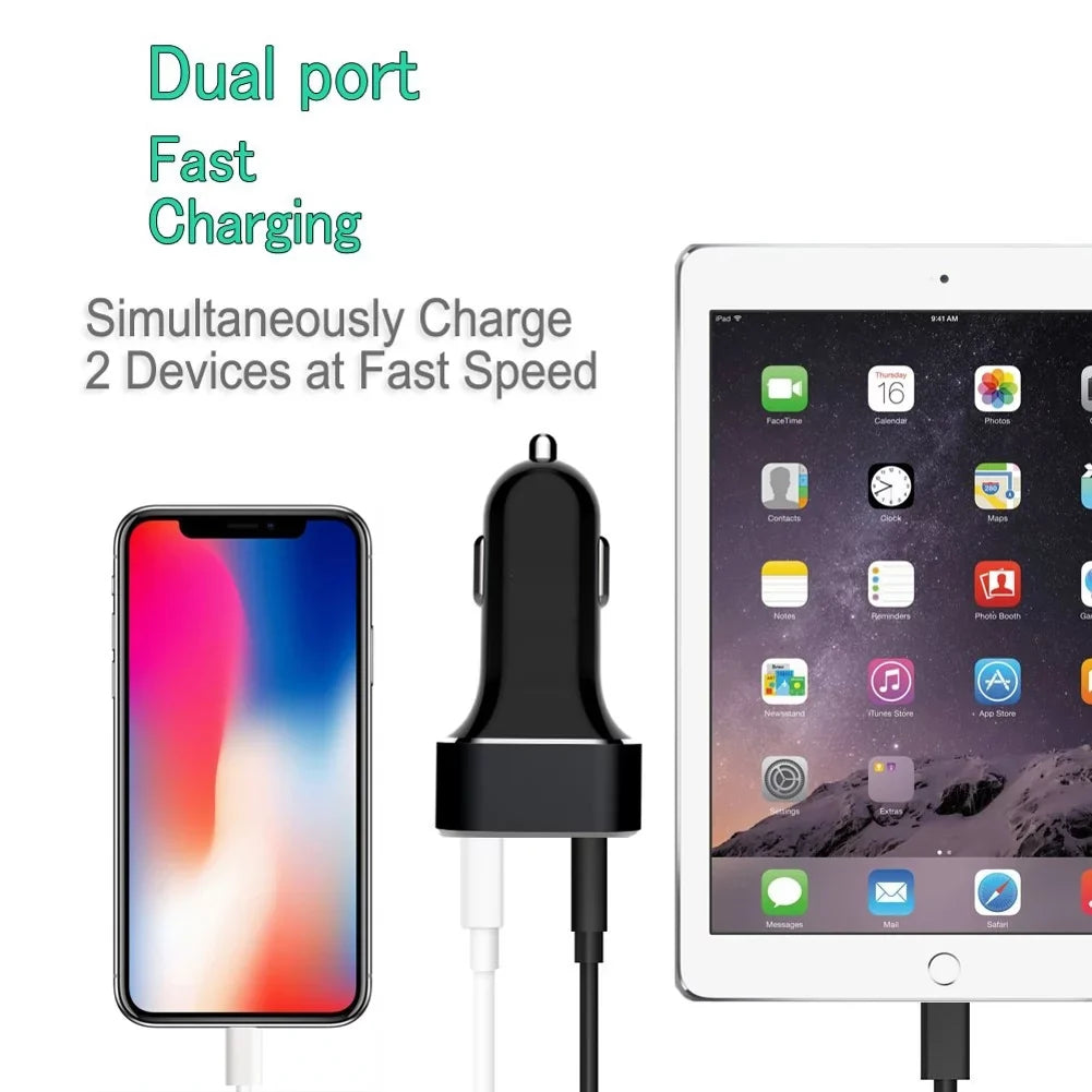 2-Port  36W Quick Car Charger w Cord Charger 6ft  Cable M8J for Blackberry Motion, Key2, KEYone,  -  G9, Vivo  Plus 5 -  S61 S48c - Coolpad Legacy - Essential Phone (-1)