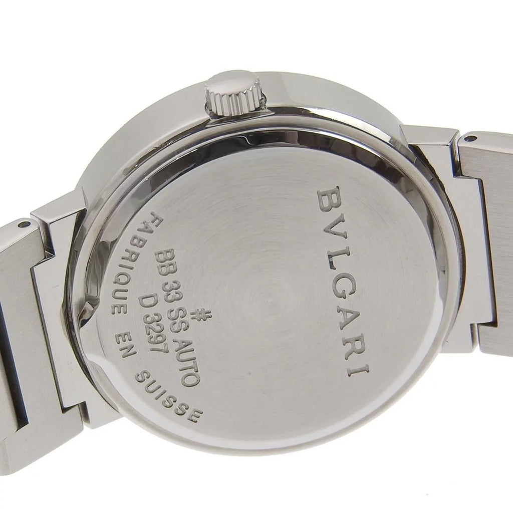 Pre-Owned  Bulgari BB33BSS  stainless steel self-winding boys black dial watch (Good)