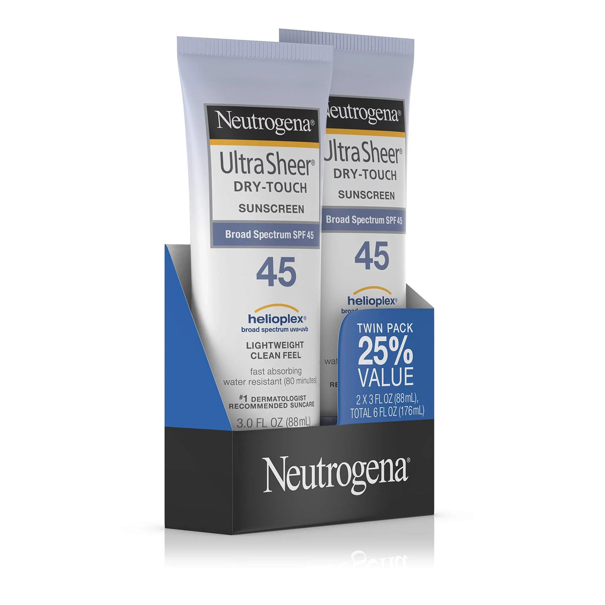 Get Ultimate Sun Protection with Neutrogena Ultra Sheer Dry-Touch Sunscreen  45 - Pack of 2, 3 Oz Each!