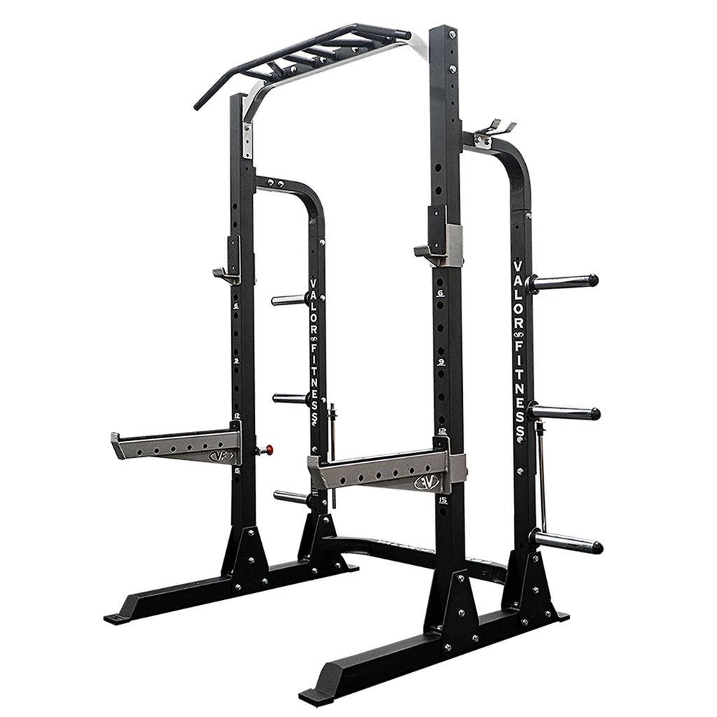 Valor Fitness Half Rack Squat Machine – 5 Position Multi-Grip Pull Up Station - Adjustable Height, Plate & Bar Storage, and Resistance Band Pegs – Max 1000 lbs – Power Rack Equipment --58