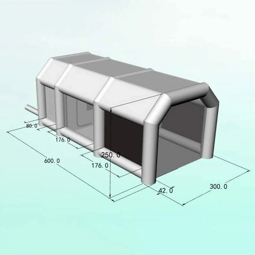 Inflatable Spray Booth 2 Filter System Portable Paint Tent Mobile Car Paint Booths  20x10x8