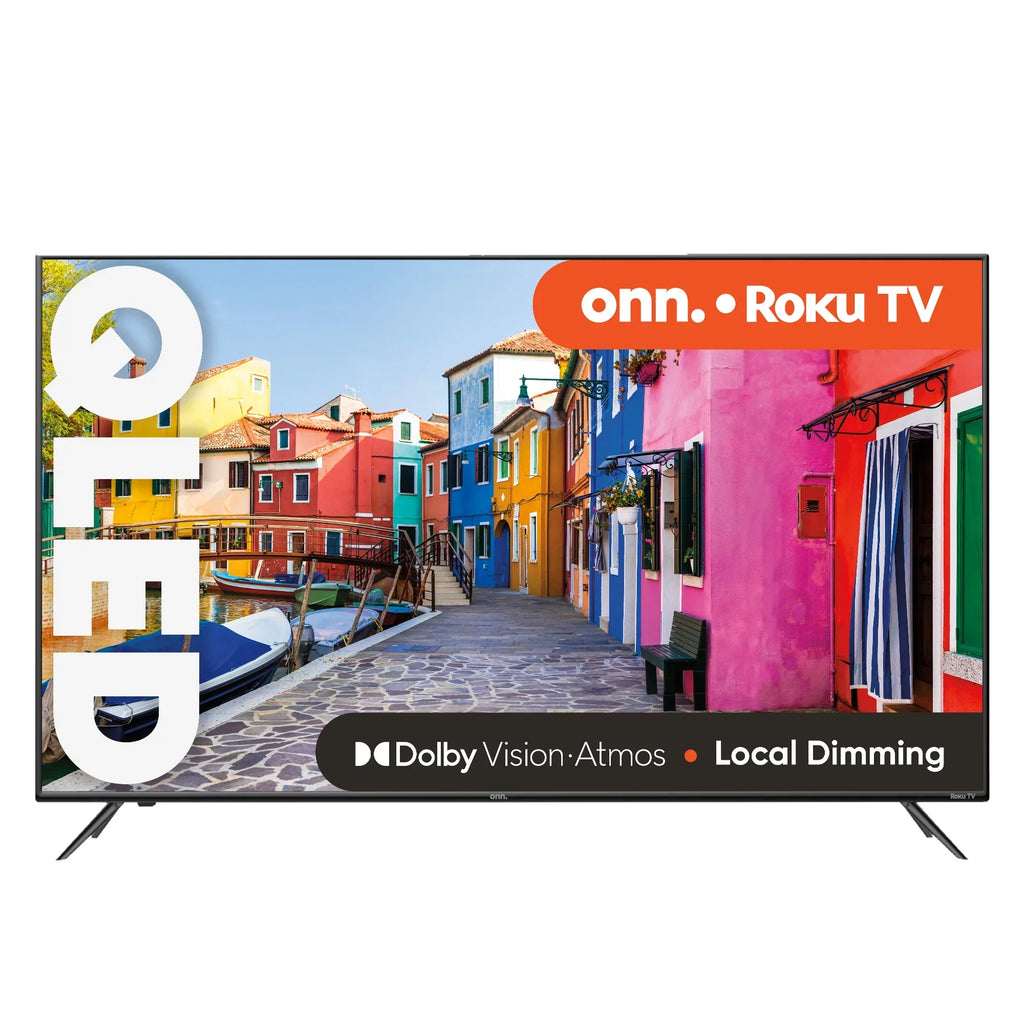 onn. 55”  4K  (2160p) Roku Smart  with Dolby Atmos, Dolby Vision, Local Dimming, 120hz Effective Refresh Rate, and  (100071701)