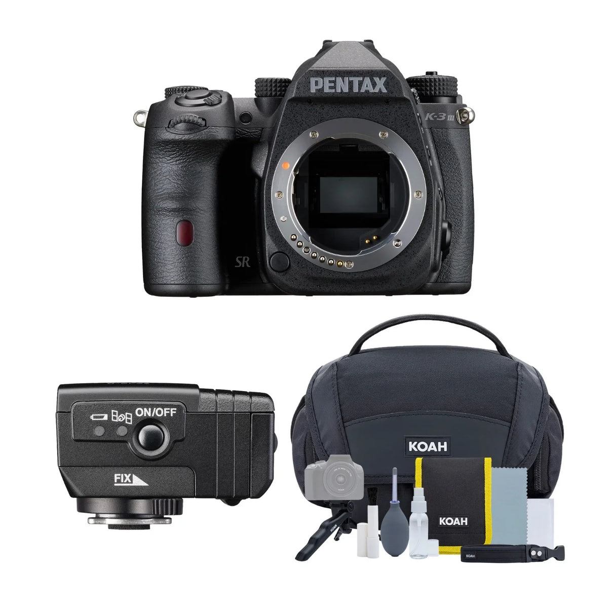 Pentax K-3 Mark  Monochrome Camera Body (Black) Bundle with O-GPS2  Unit, Memory Card, and Accessory Kit